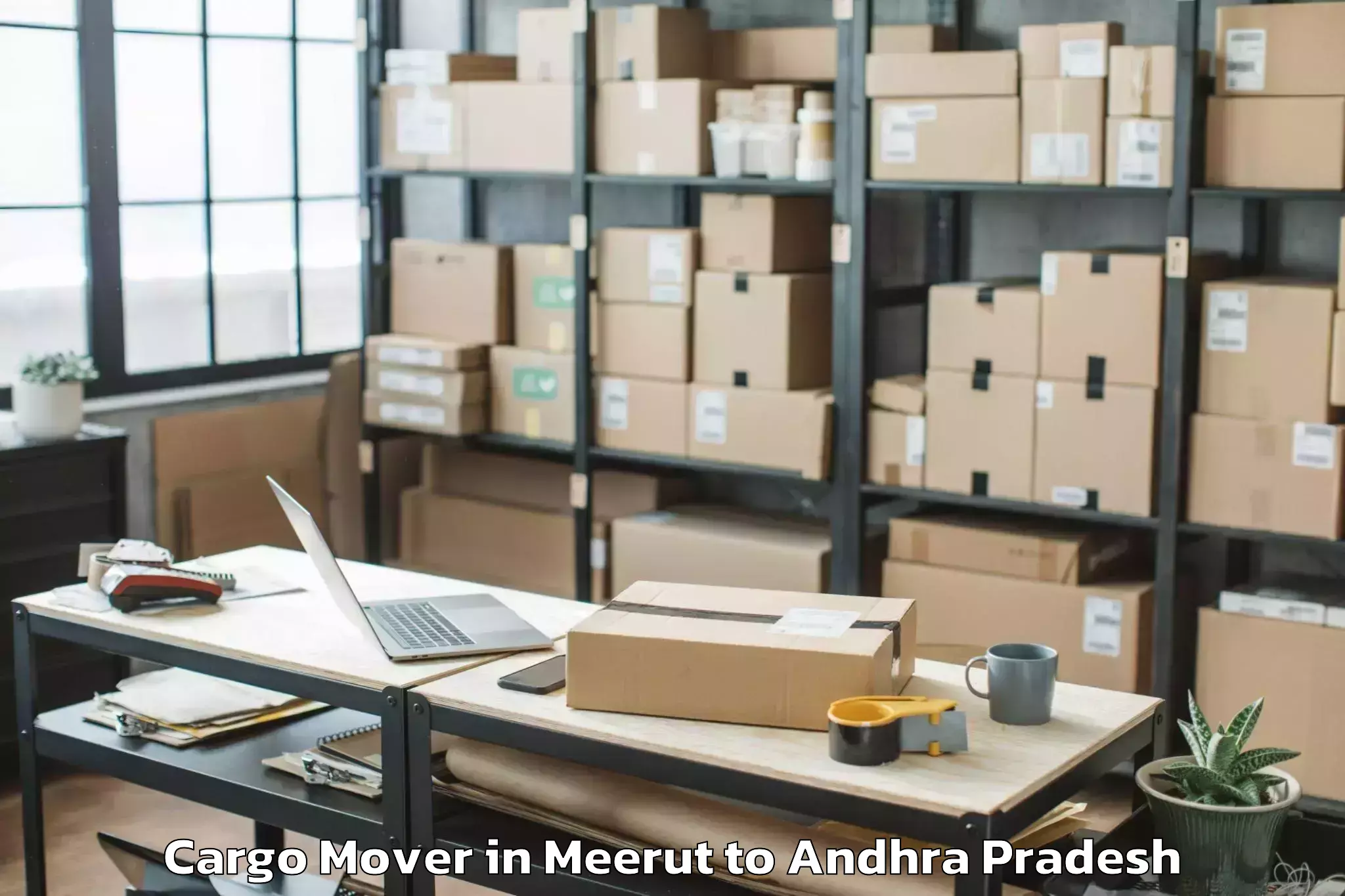 Leading Meerut to Simhadripuram Cargo Mover Provider